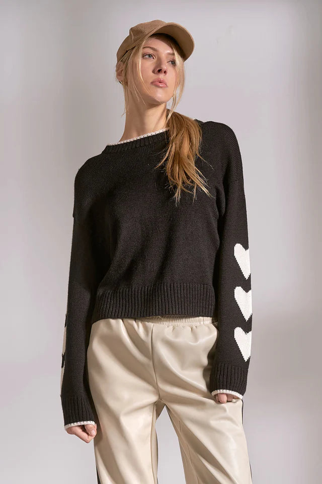 HEART SLEEVE SWEATER
