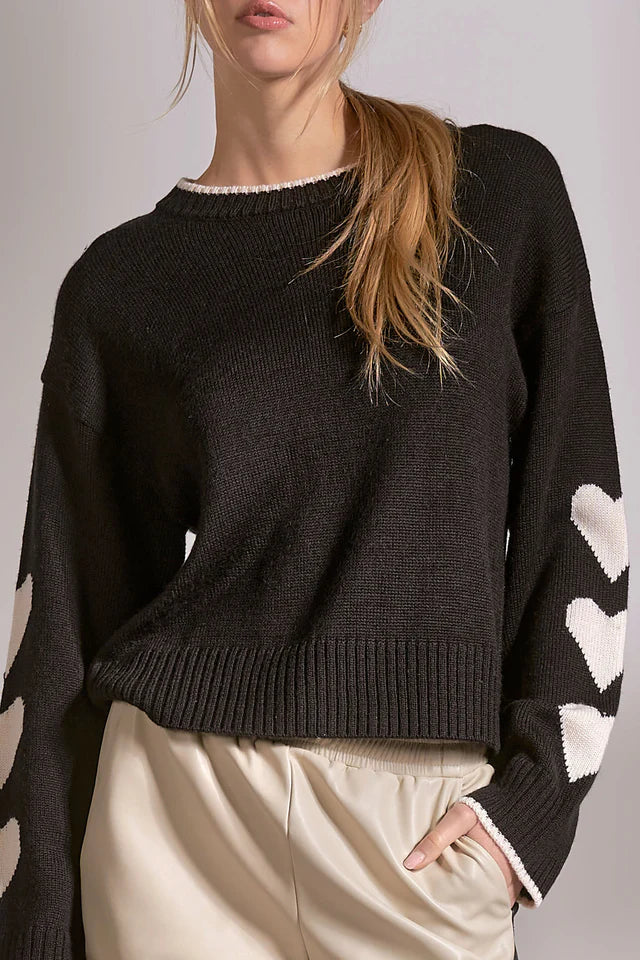 HEART SLEEVE SWEATER