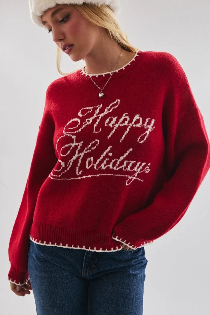 HAPPY HOLIDAYS SWEATER