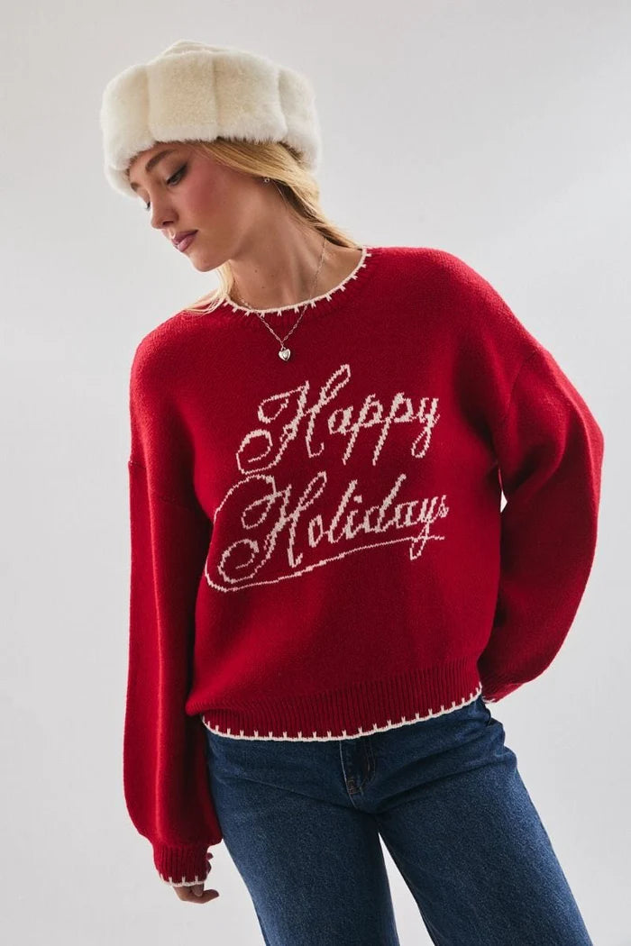 HAPPY HOLIDAYS SWEATER