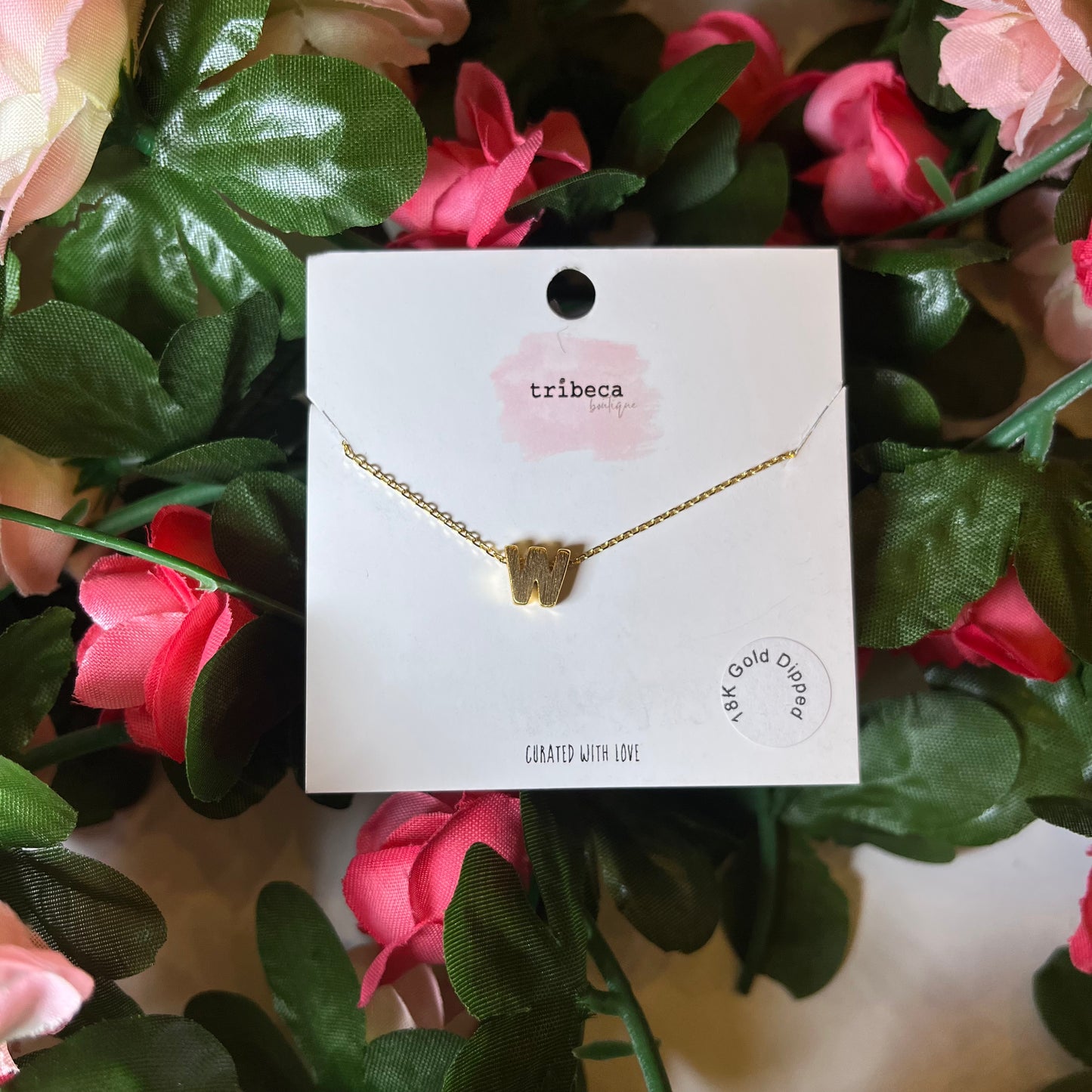 QUARTER INCH INITIAL NECKLACE