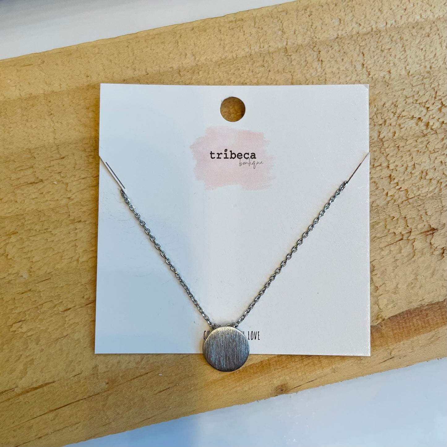 SILVER DISC NECKLACE