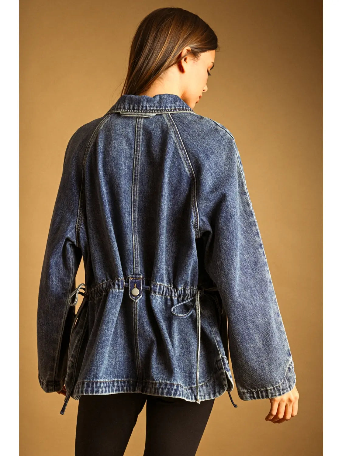 DRAWSTRING DENIM JACKET