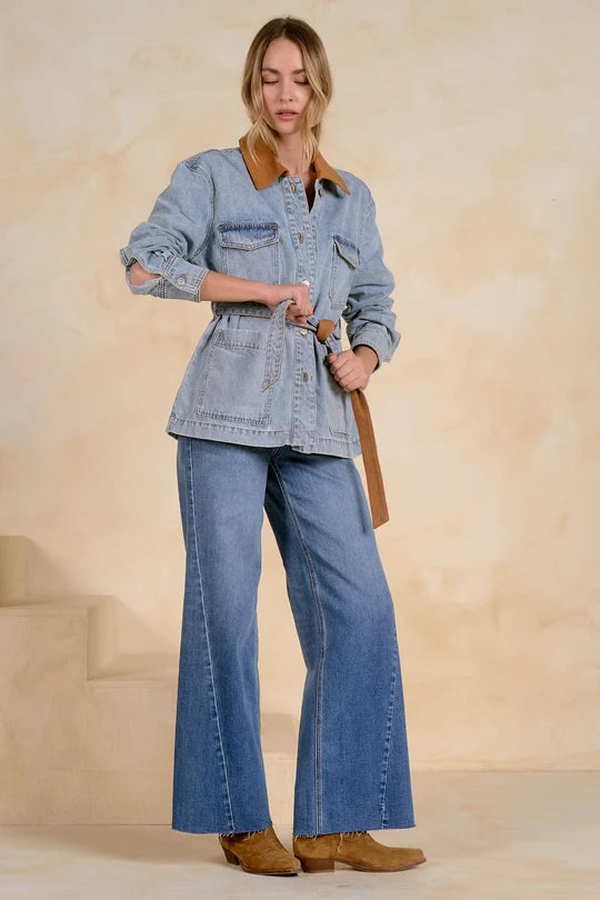 DENIM TIE JACKET