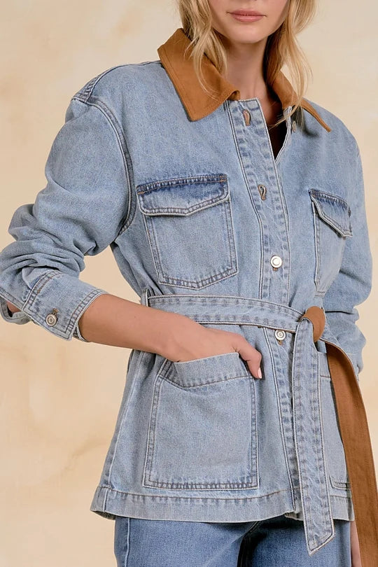 DENIM TIE JACKET