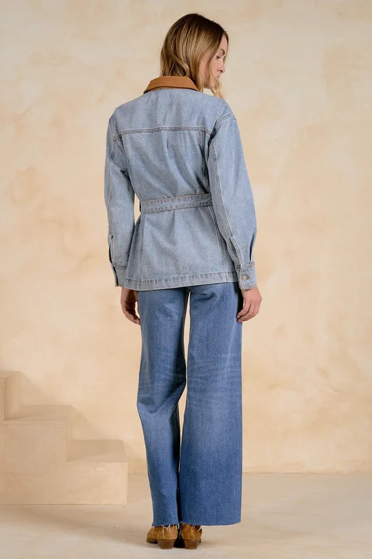 DENIM TIE JACKET