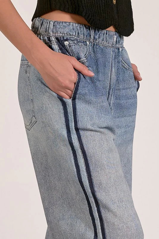 DENIM TRACK PANT