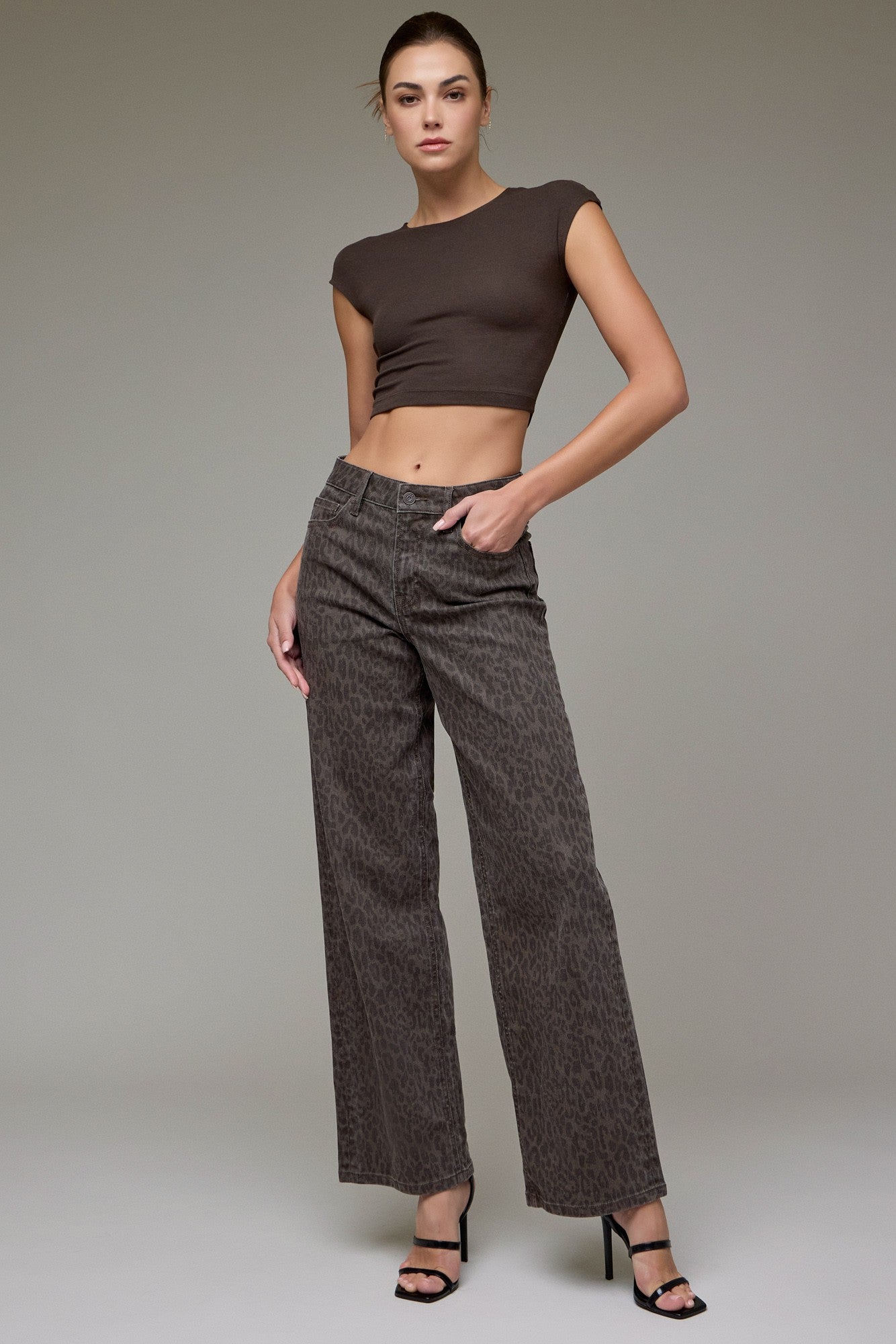 CHEETAH PRINT DAD JEANS
