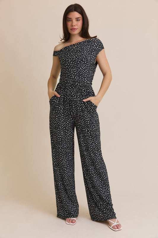 POLKA DOT PRINT JUMPSUIT