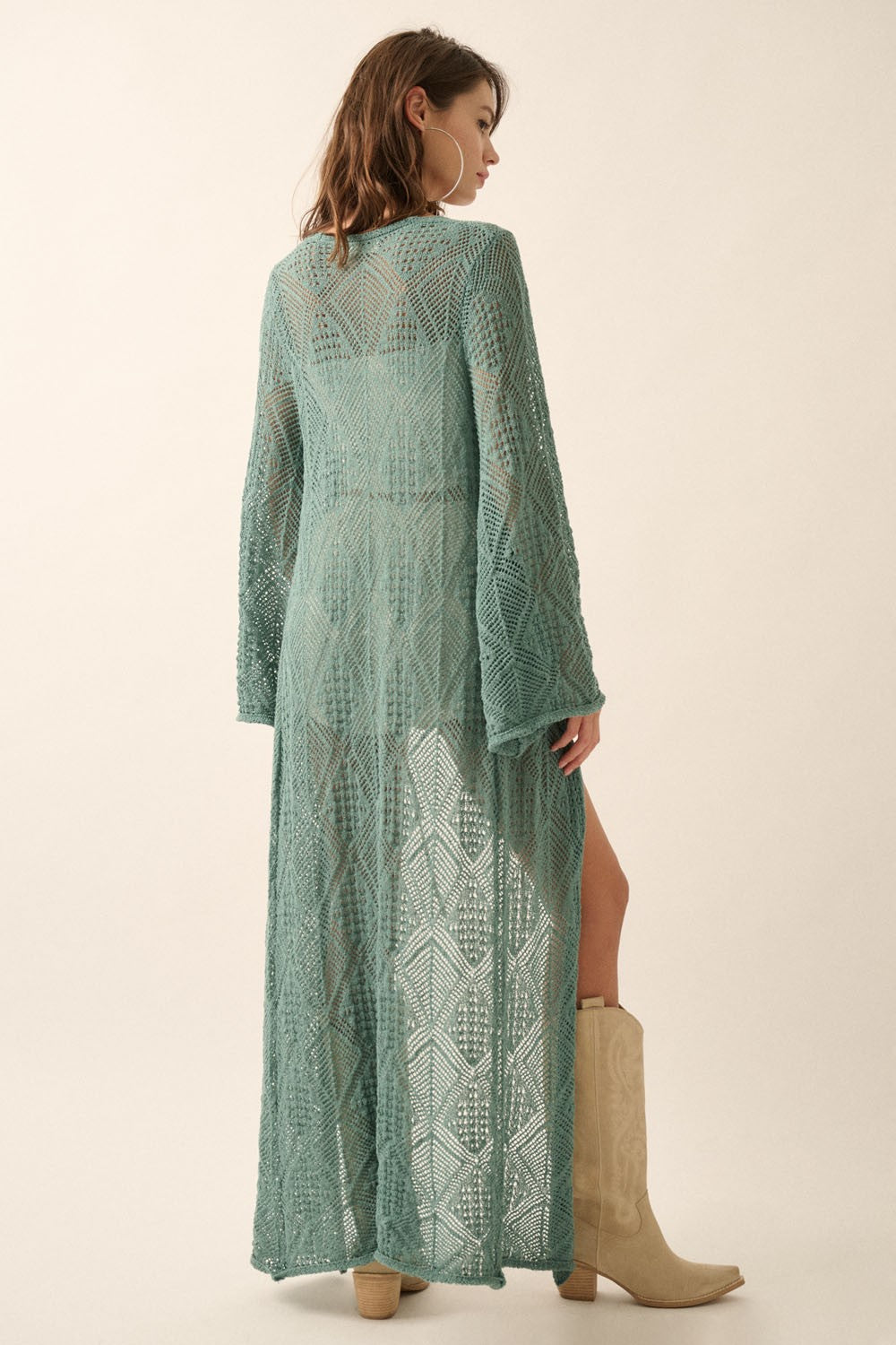 POINTELLE CROCHET CARDIGAN