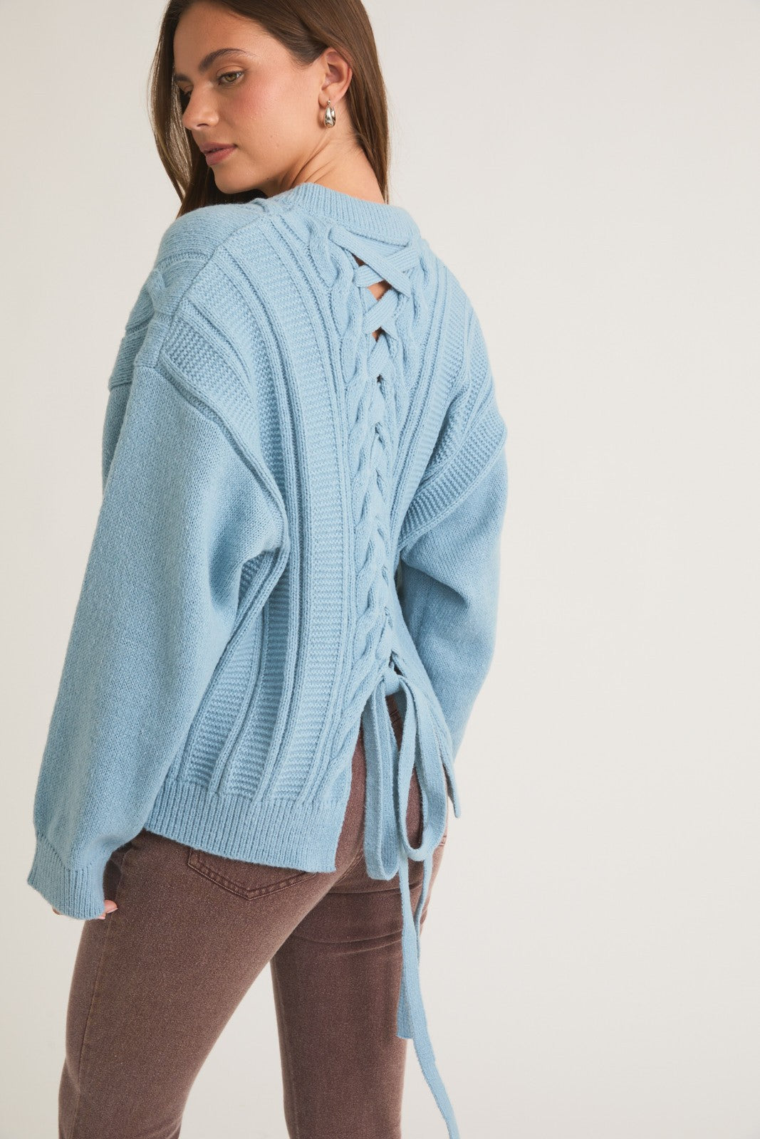LACE UP DETAIL SWEATER