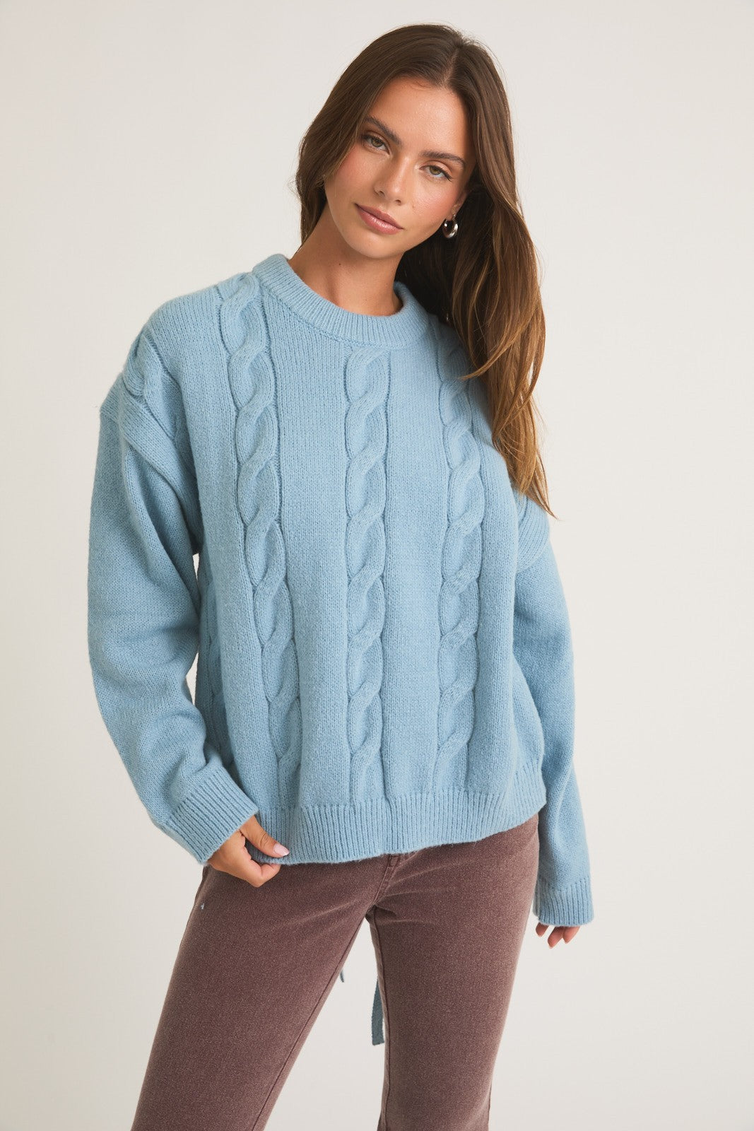 LACE UP DETAIL SWEATER