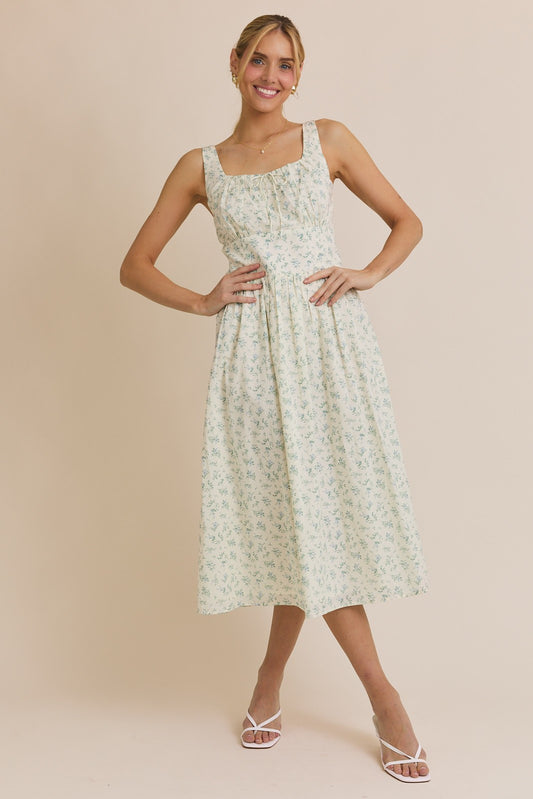 LINEN MIDI DRESS