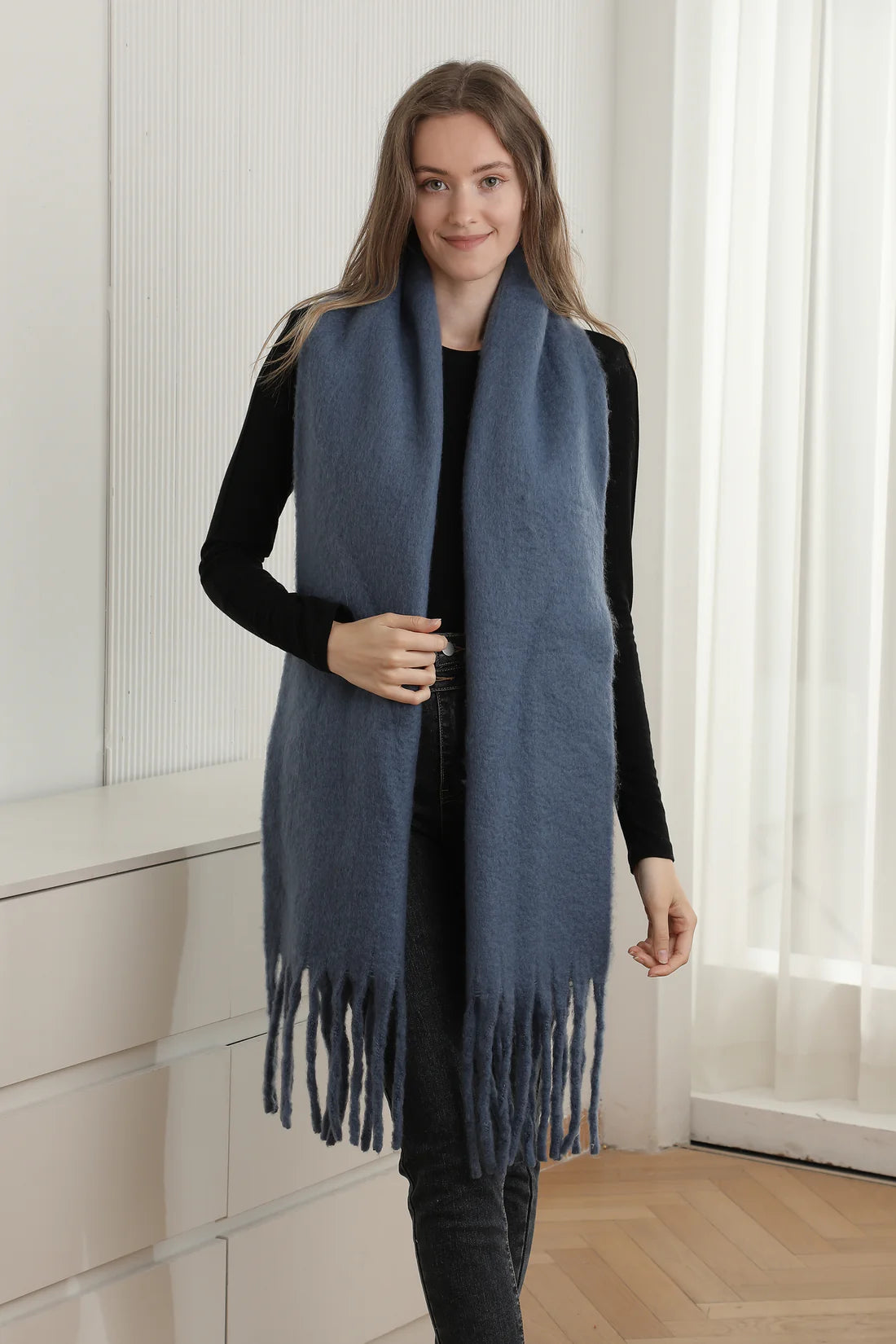 SOLID COLOR OBLONG SCARF