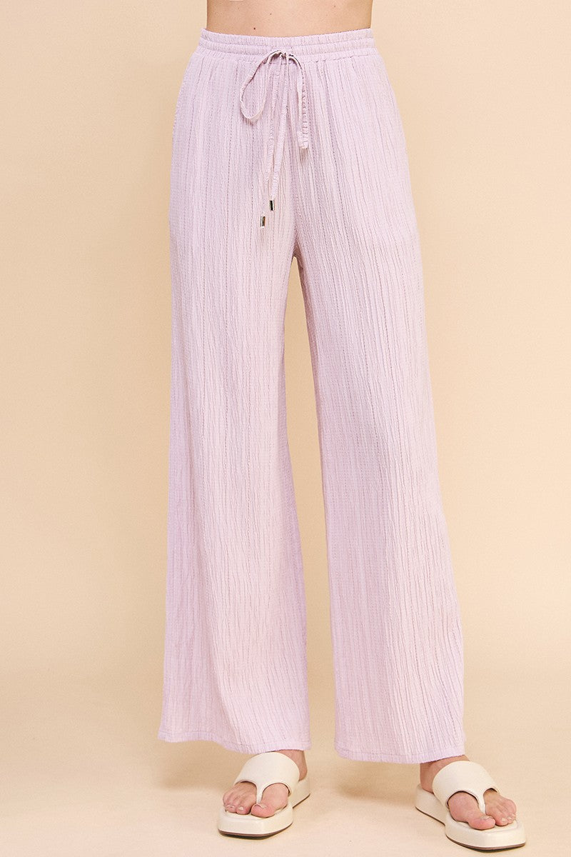 TEXTURED TIE PANT