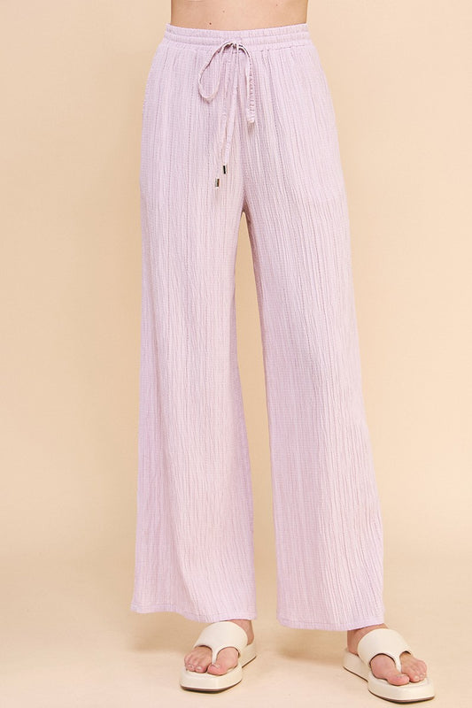 TEXTURED TIE PANT
