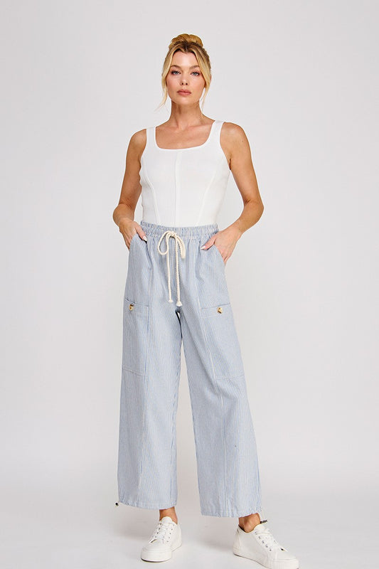 STRIPED TWILL JOGGER