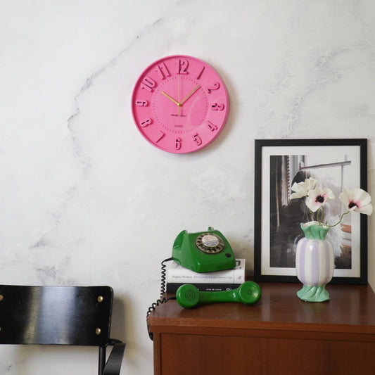 MATTE PINK WALL CLOCK