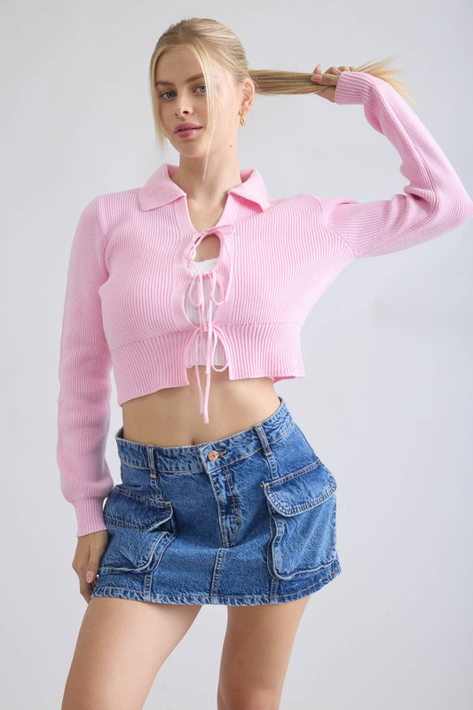 FRONT TIE CARDIGAN