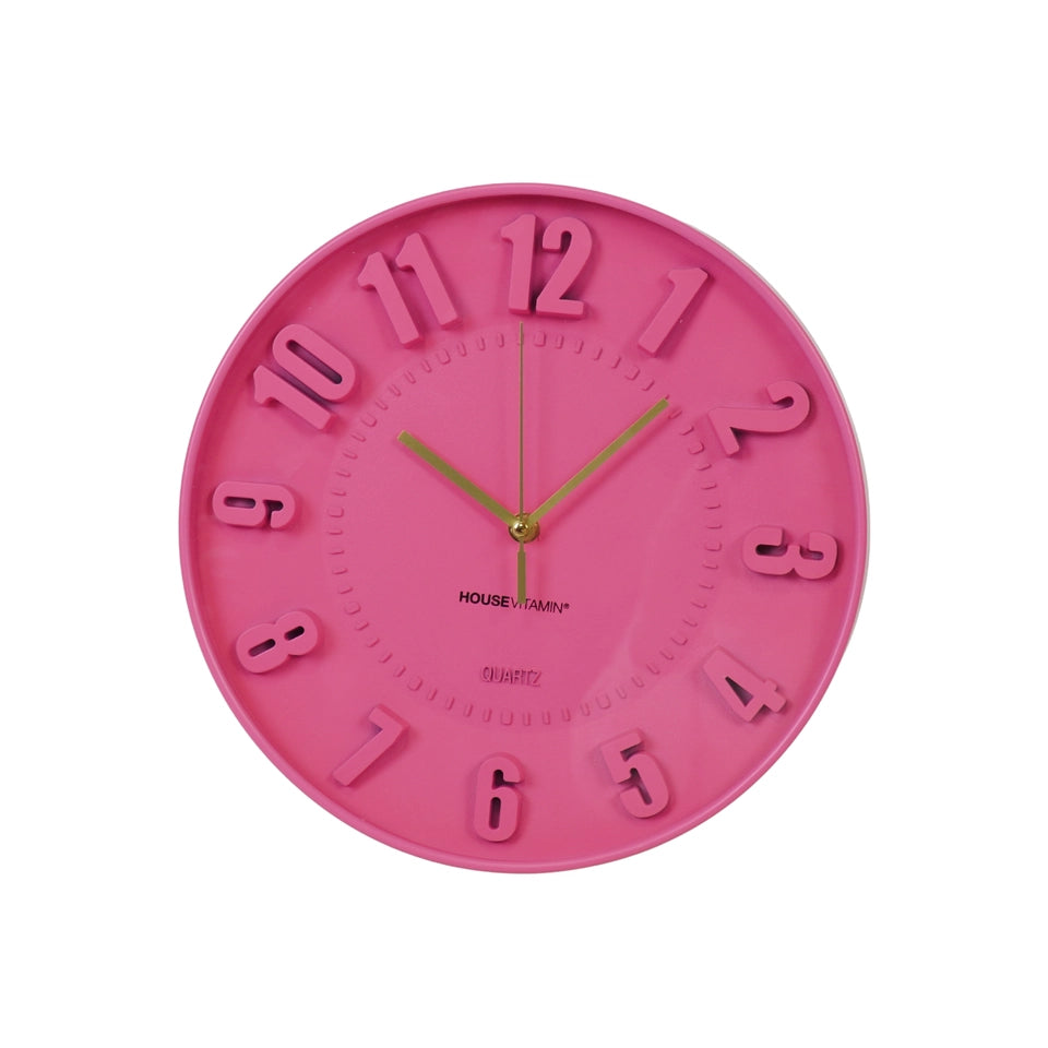MATTE PINK WALL CLOCK