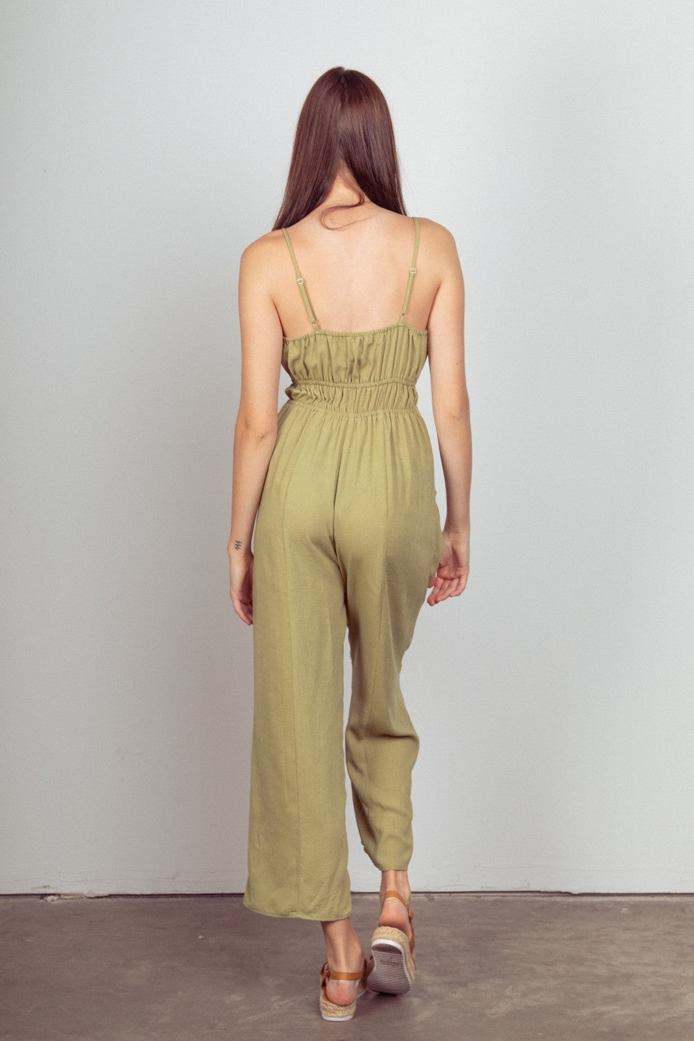 SOLID WOVEN JUMPSUIT