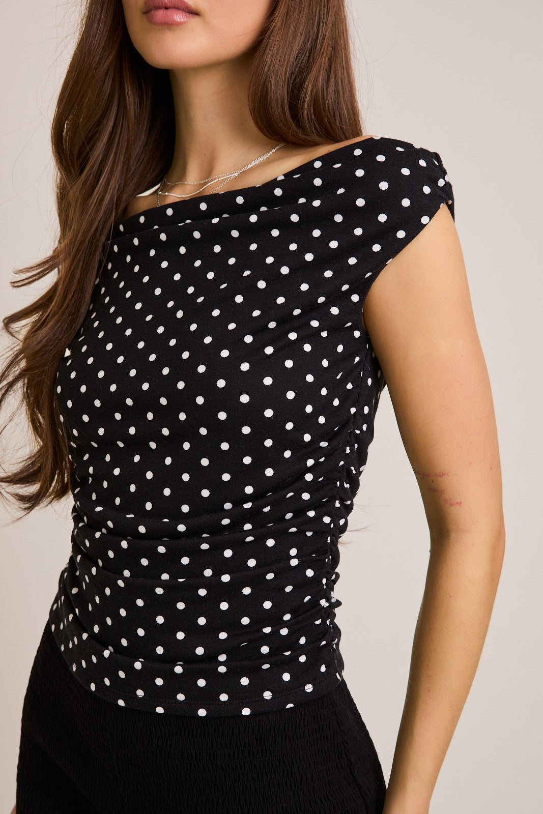 OFF SHOULDER POLKA DOT TOP