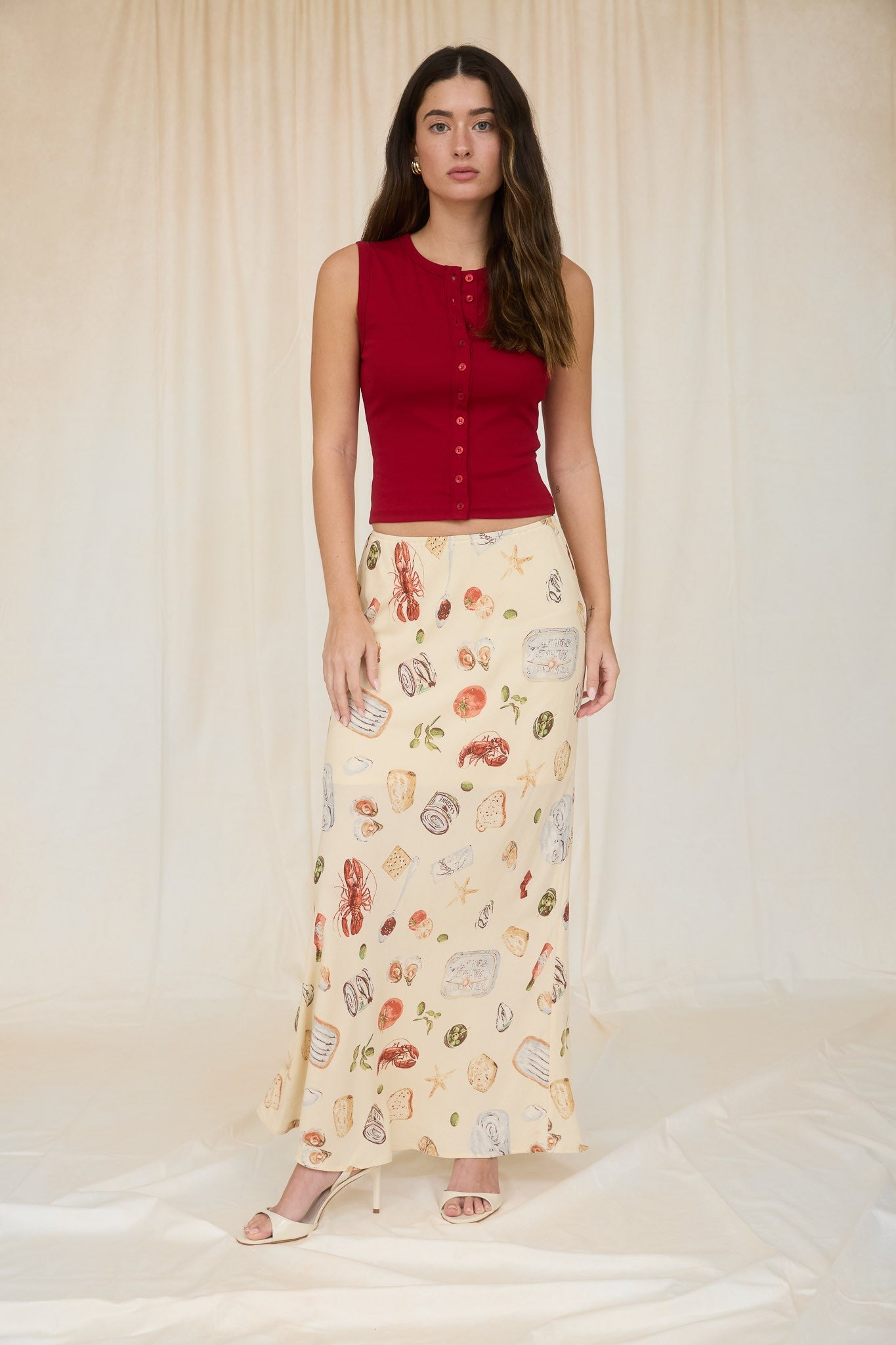 PORTOFINO SLIP ON MIDI SKIRT