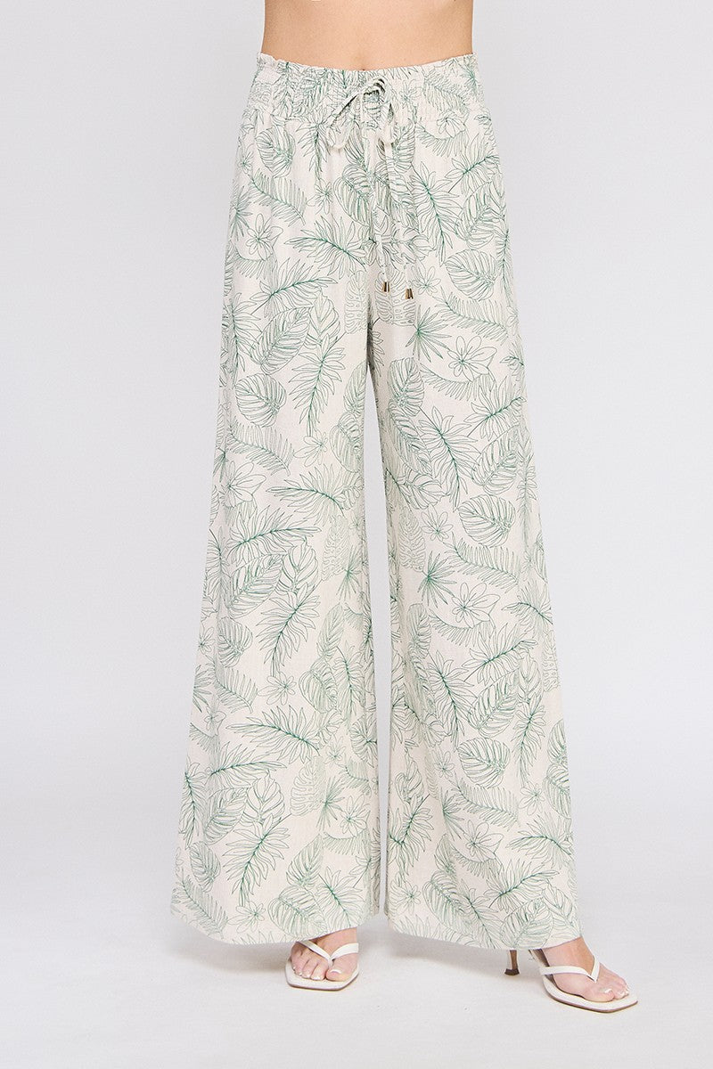 TROPIC PRINT LINEN PANT