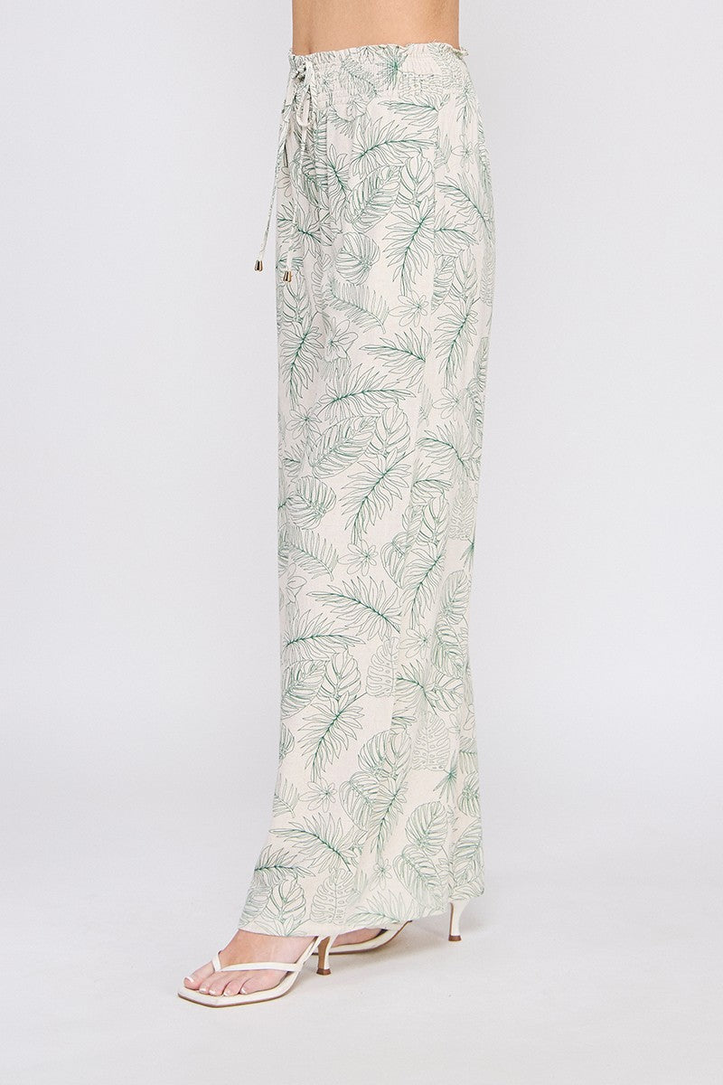 TROPIC PRINT LINEN PANT