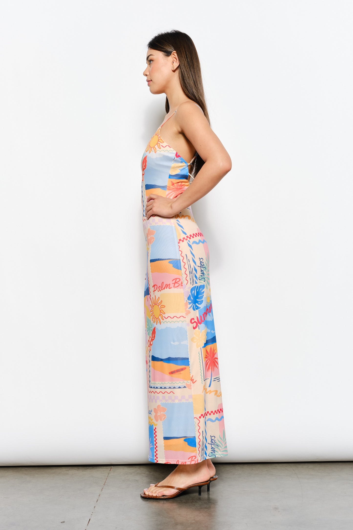 BEACH PRINT MAXI DRESS