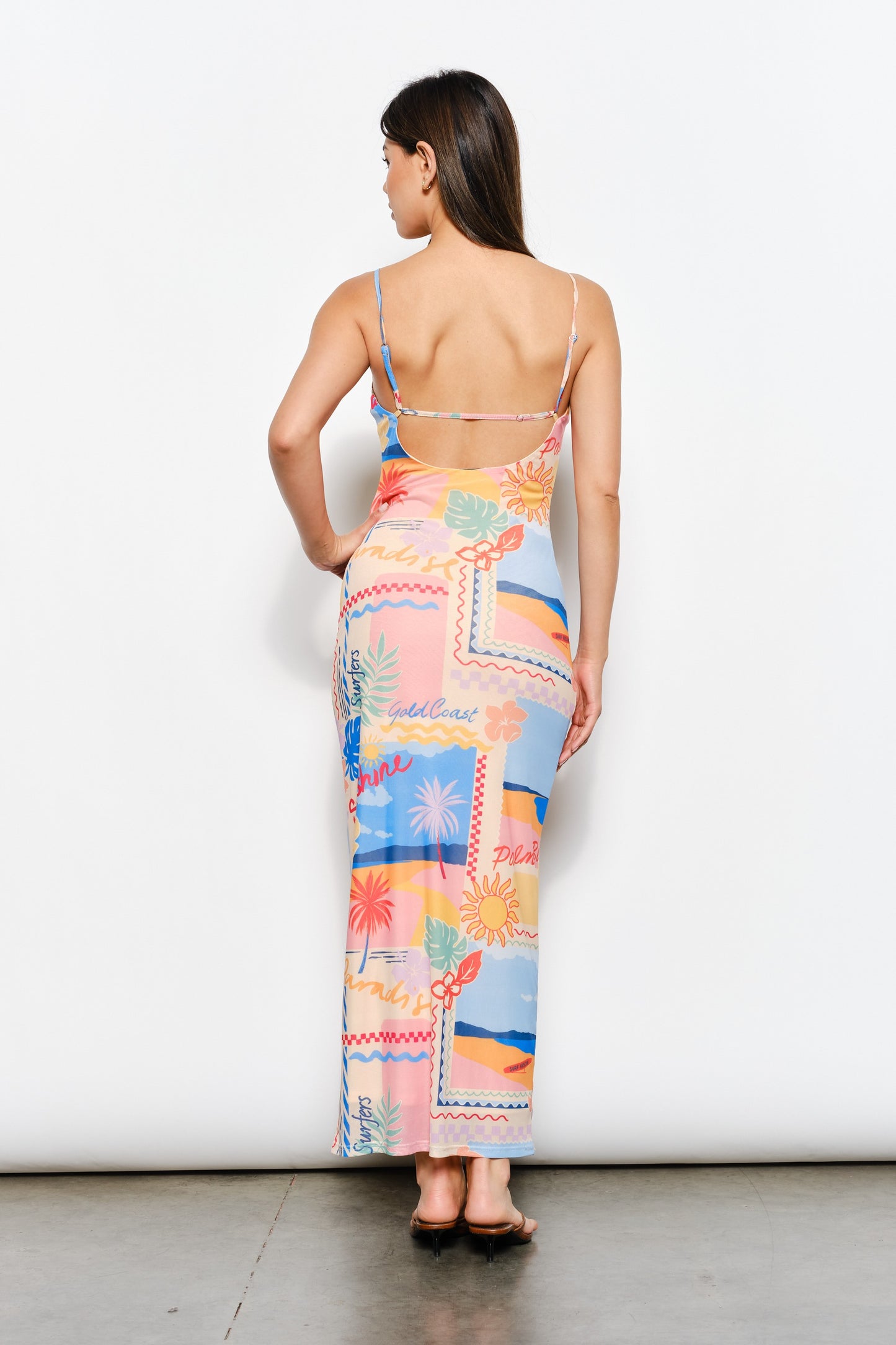 BEACH PRINT MAXI DRESS