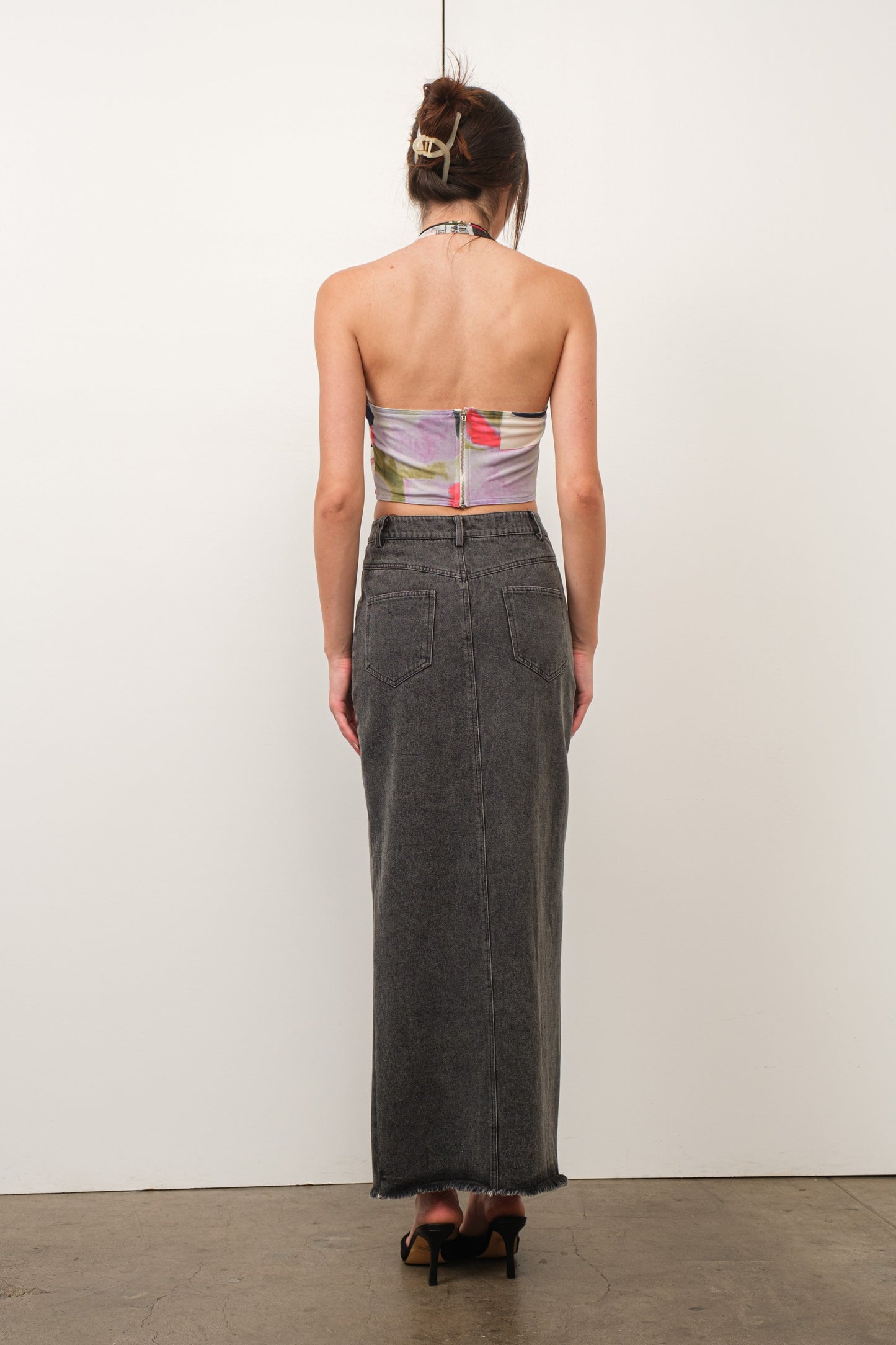 MULTI PRINT HALTER TOP