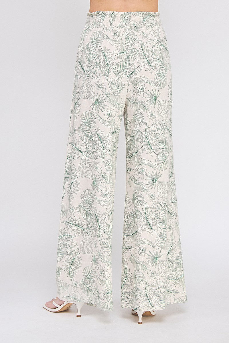 TROPIC PRINT LINEN PANT
