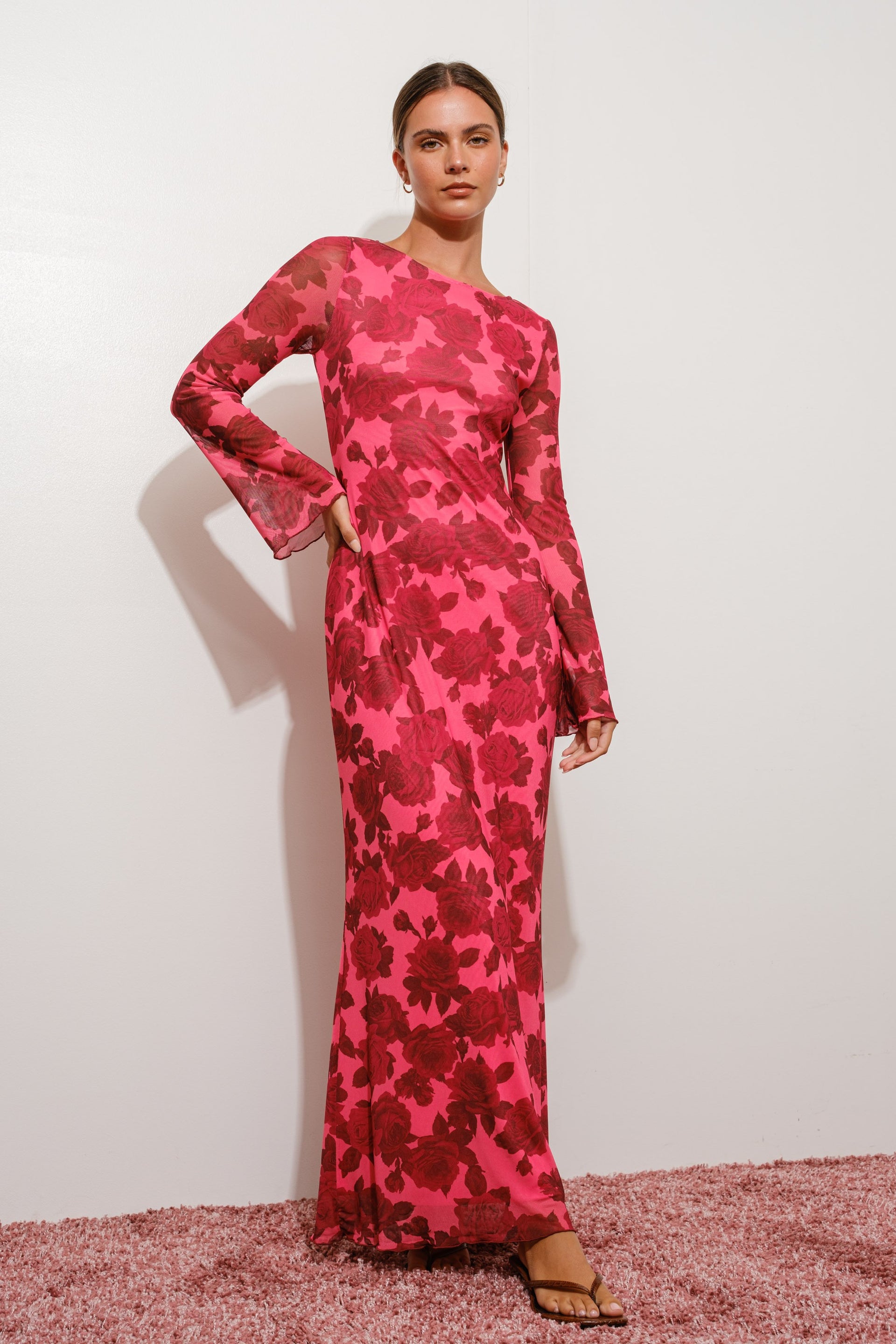 chinese dress ladies FLORAL PRINT MAXI DRESS – Tribeca Boutique Chicago