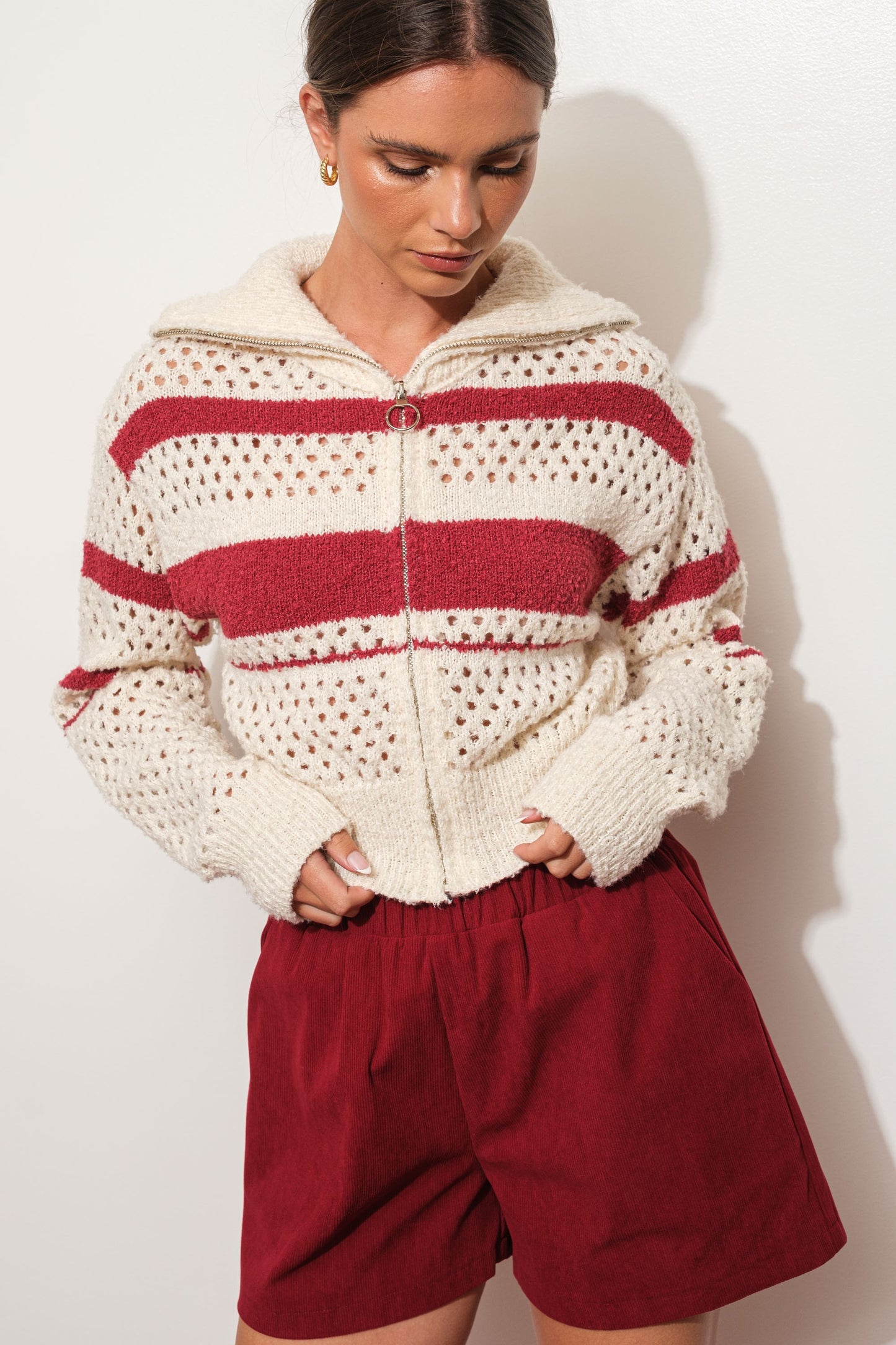 STRIPED KNIT JACKET