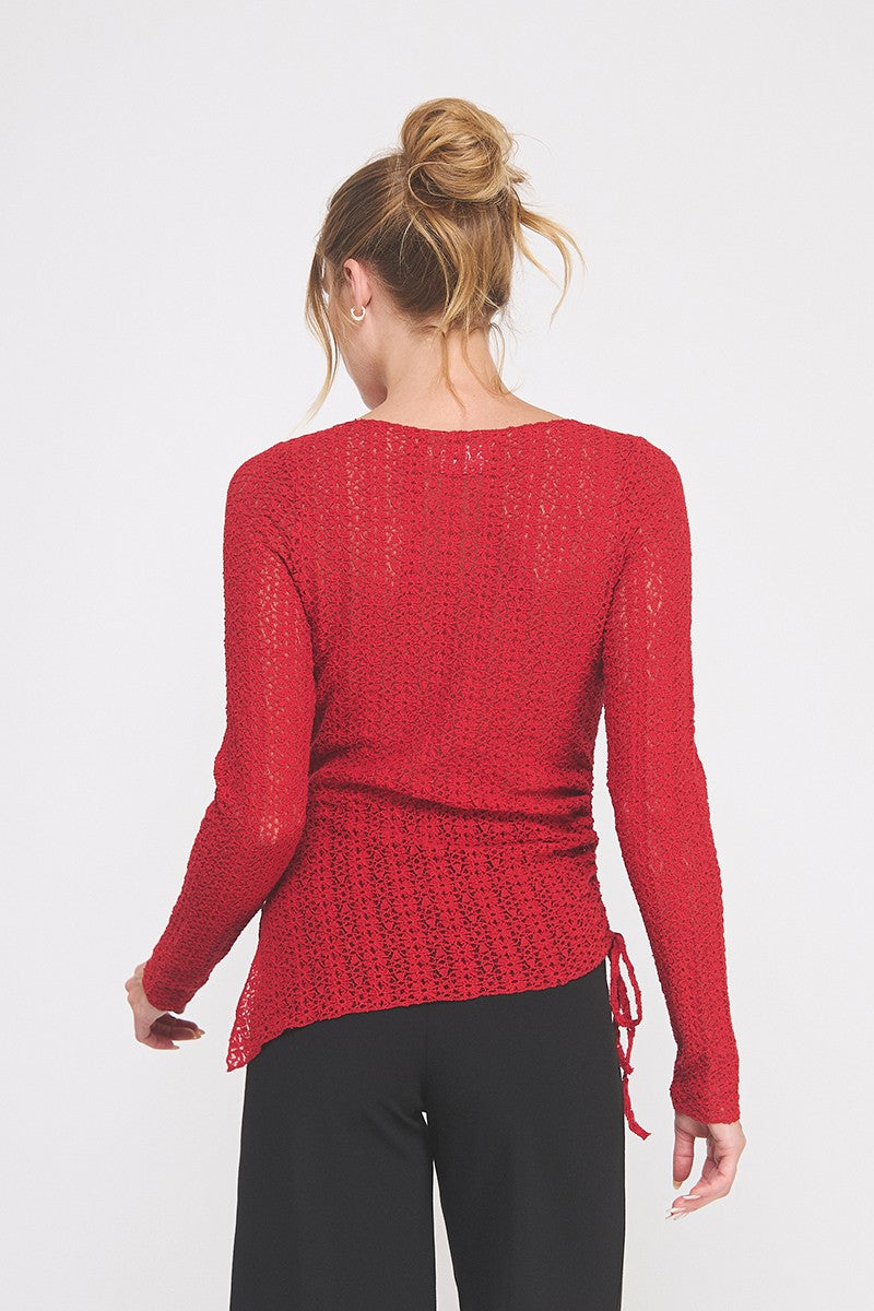 LACE BOATNECK LONG SLEEVE