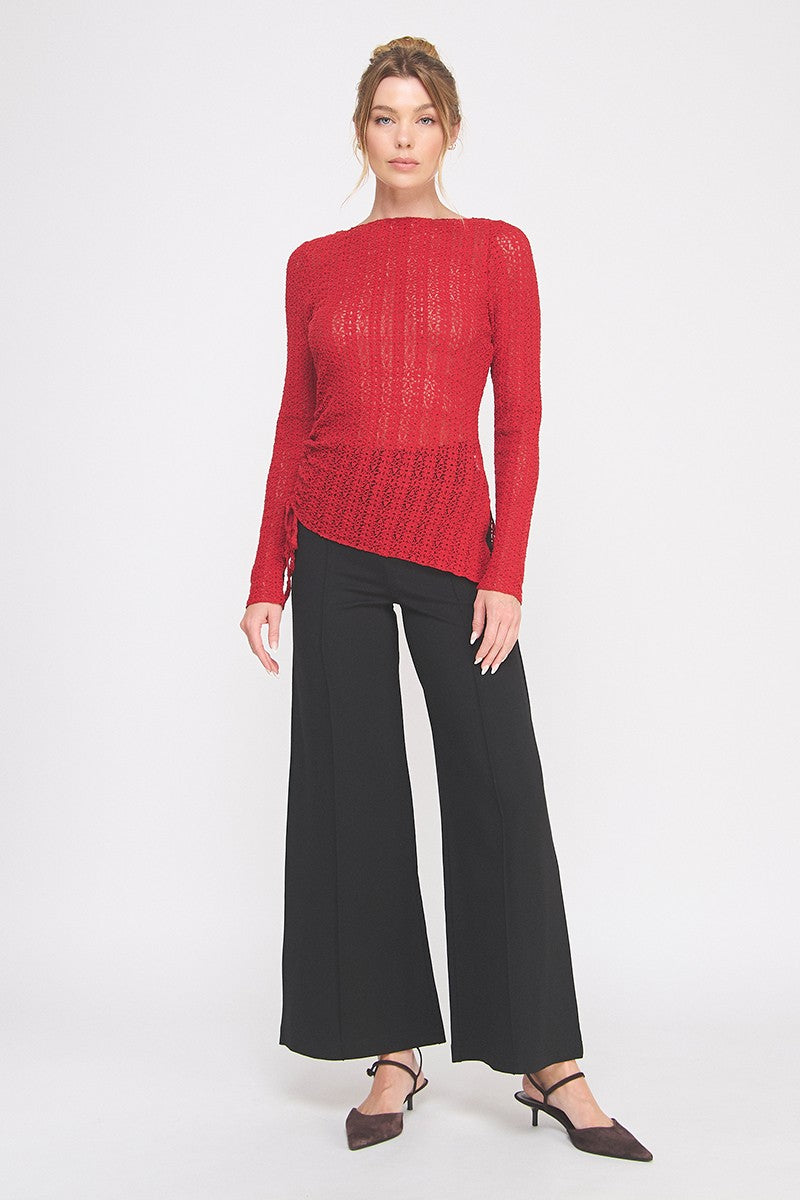 LACE BOATNECK LONG SLEEVE