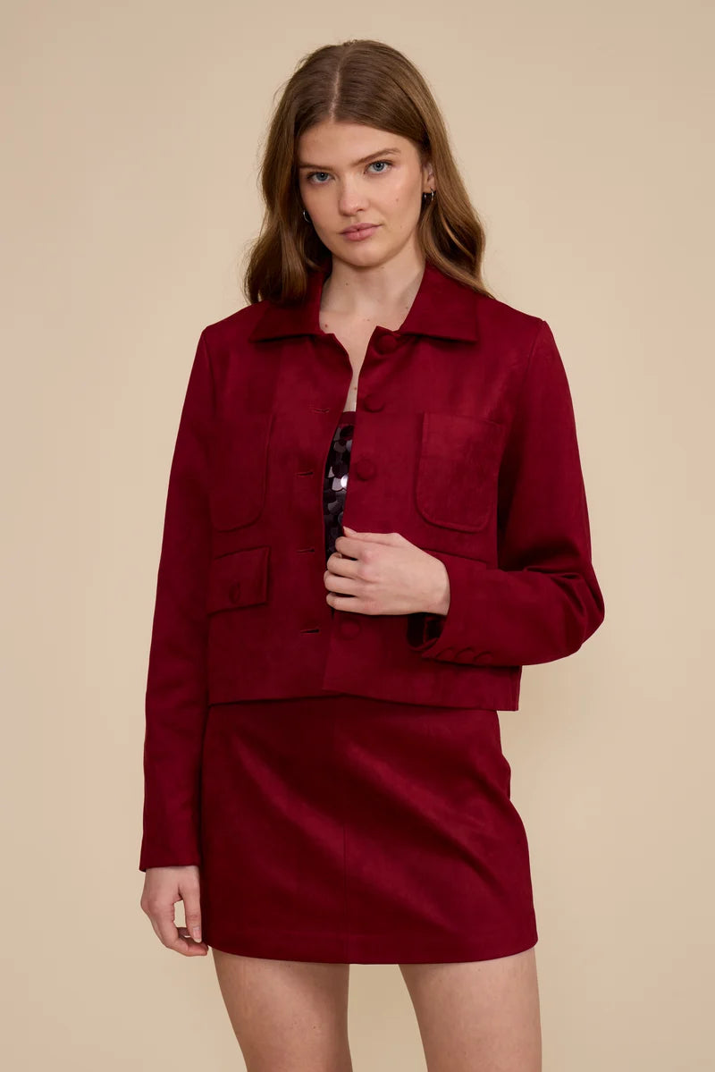 SUEDE MERLOT SKIRT