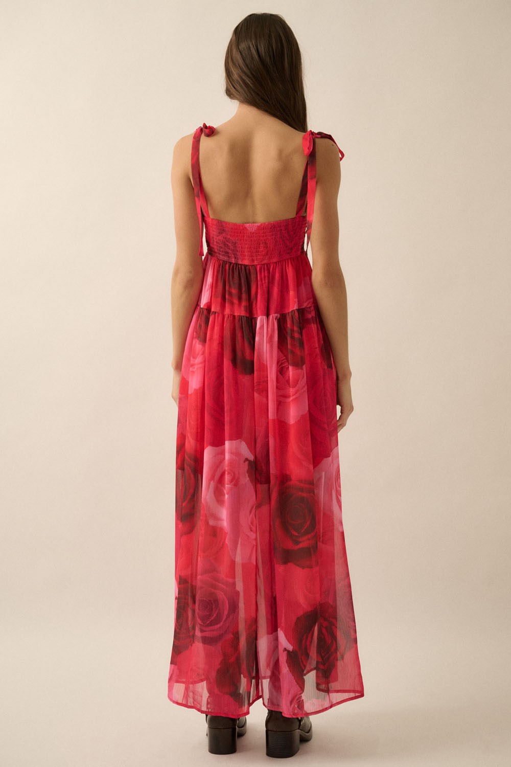 ROSE PRINT MAXI DRESS
