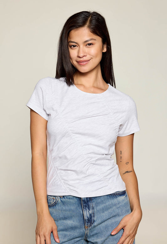 RUCHED SEAM DETAIL TEE