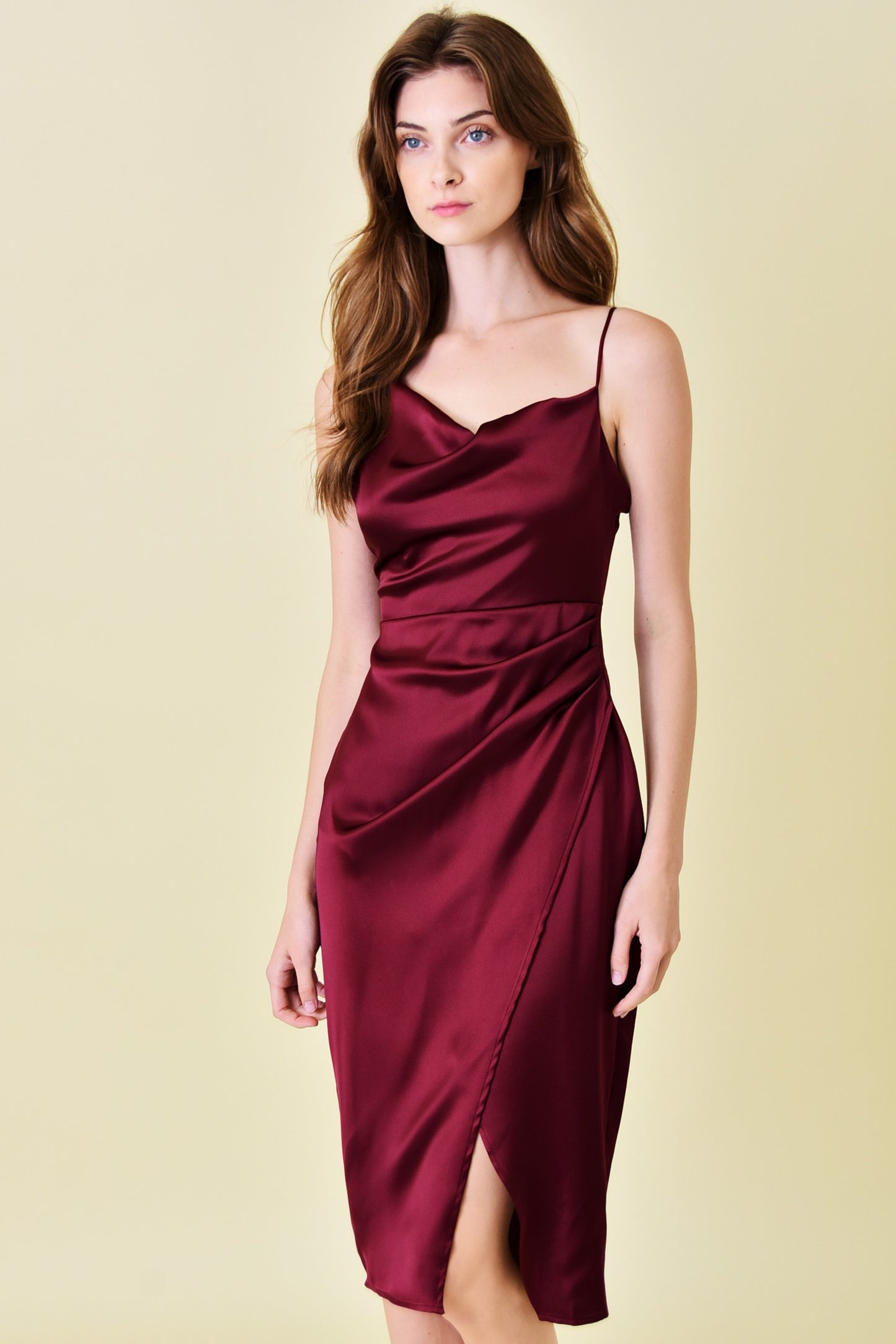 SATIN WRAP DRESS