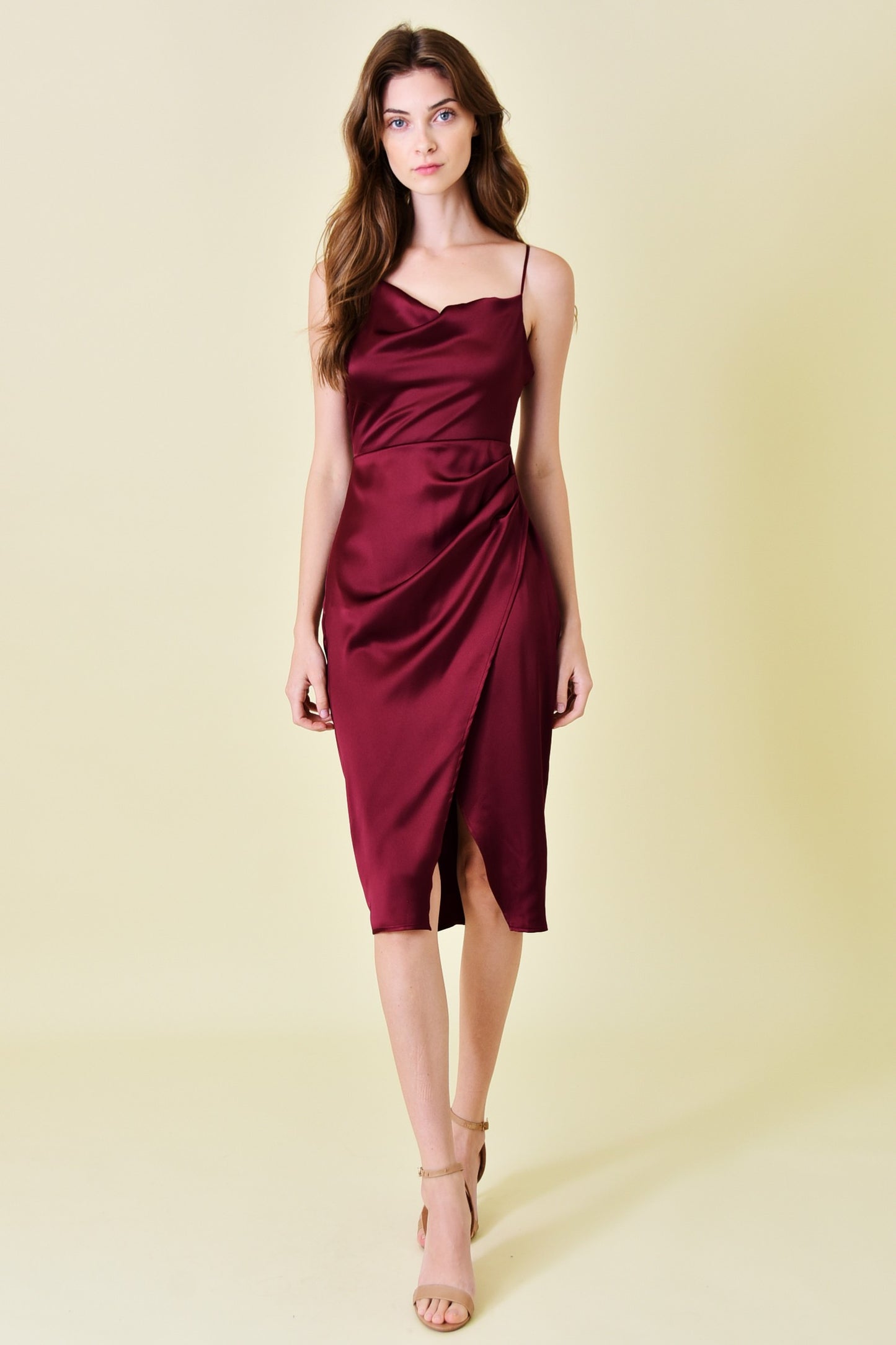 SATIN WRAP DRESS