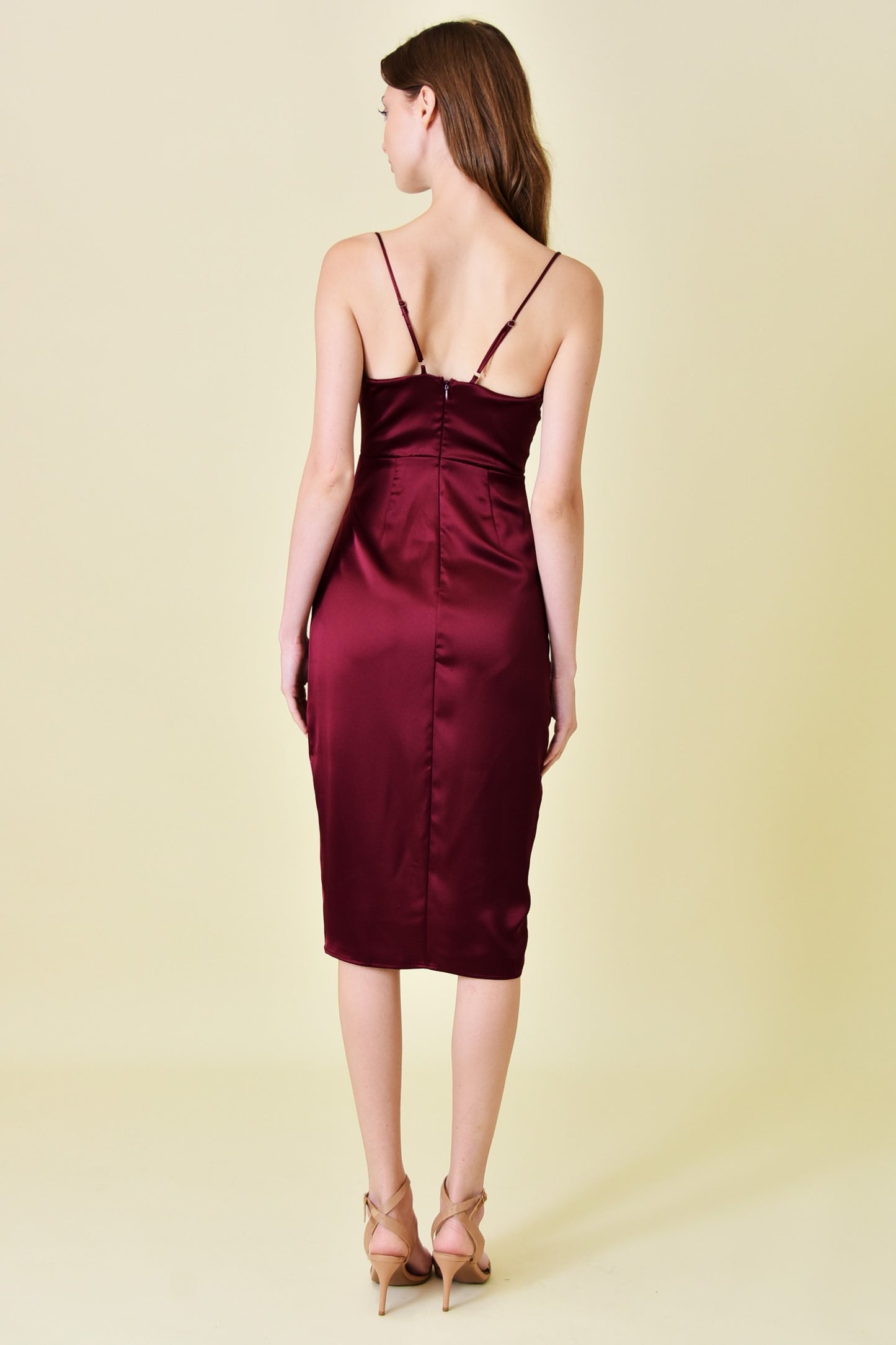 SATIN WRAP DRESS