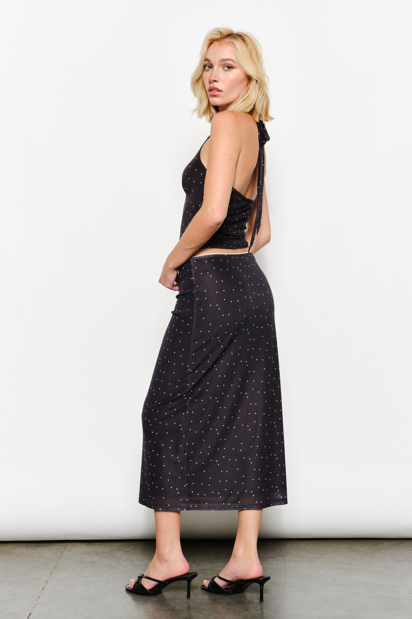 POLKA DOT MESH SKIRT