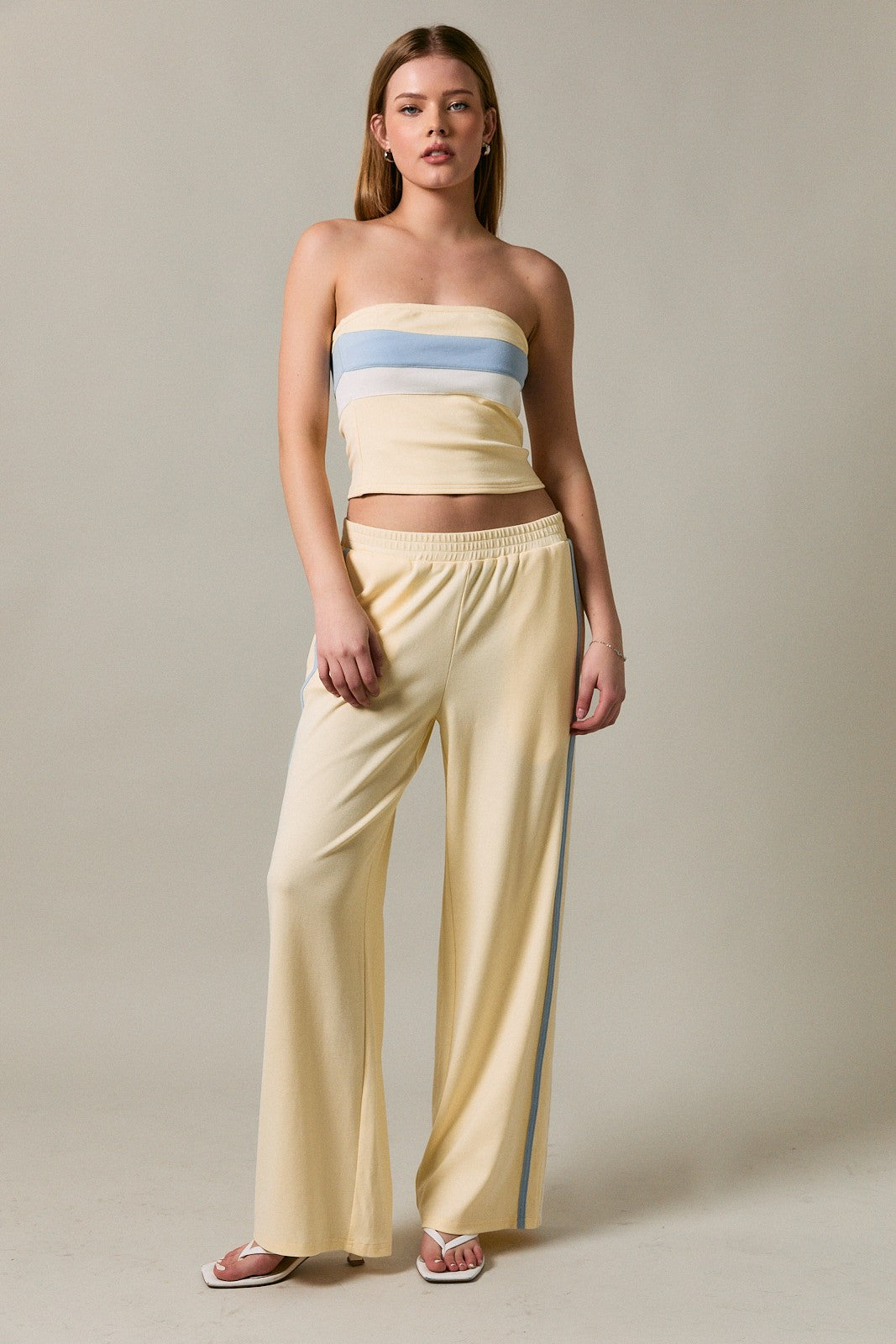 CONTRAST STRIPE TUBE TOP