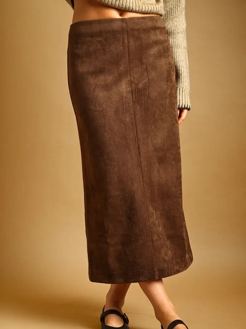 SUEDE MAXI SKIRT