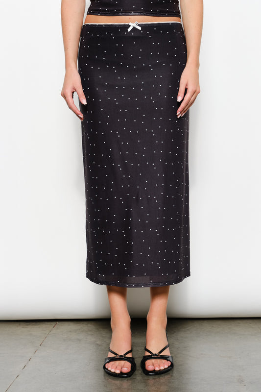 POLKA DOT MESH SKIRT