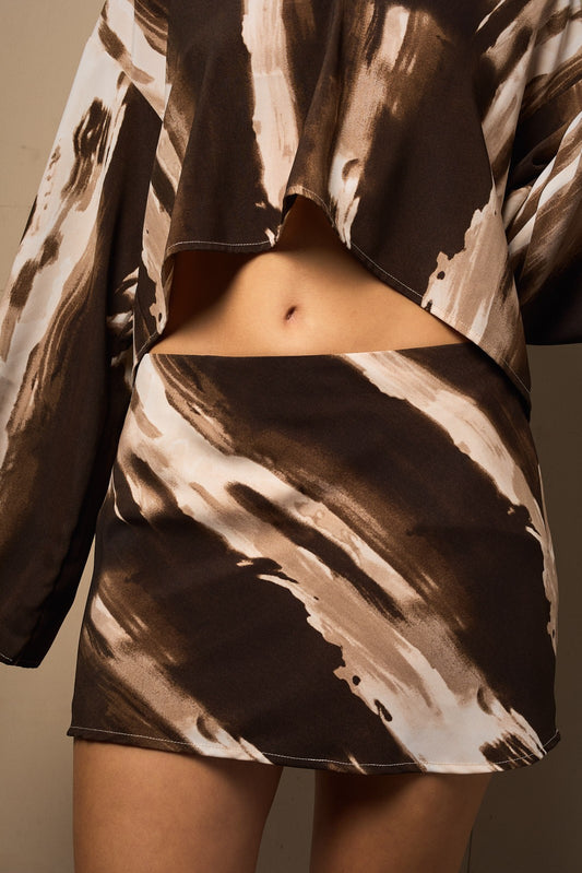 ABSTRACT PRINT MINI SKIRT