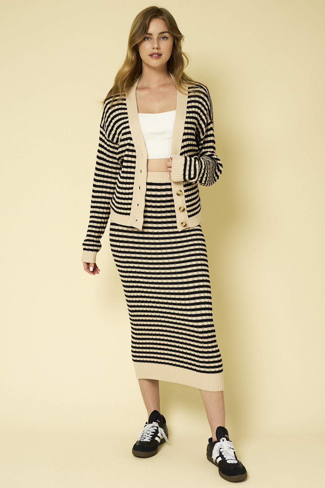 STRIPED SWEATER SKIRT