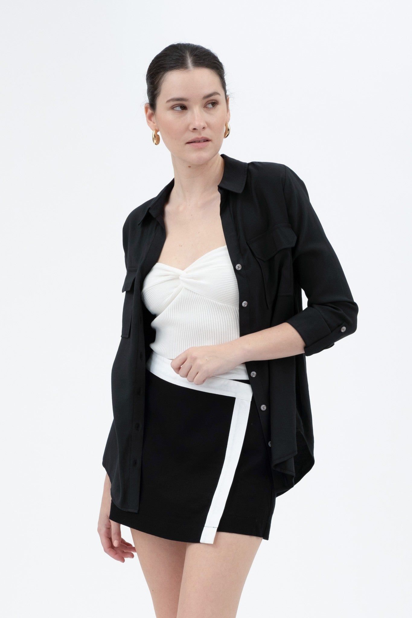 CONTRAST TRIM SKIRT